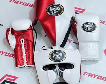 Customized Color No Boxing No Life Boxing Sparring Set with Groin Head Guard Protection
