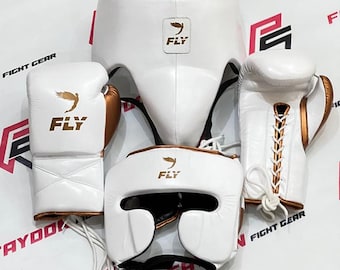 Customized Fly Boxing Sparring Set | Boxing Gloves & Groin Guard Headgear Protection Gear