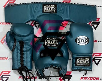 Kit de entrenamiento de boxeo Cleto Reyes, guantes, casco y protector de ingle personalizados.