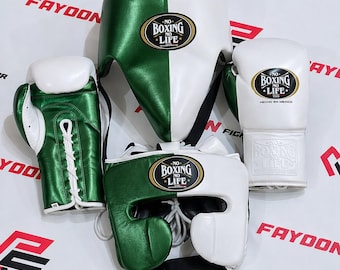 Personalized No Boxing Sparring Set Boxing Gloves, Head & Groin Guard Complete Kit