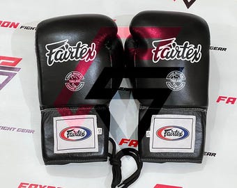Fairtex Black Leather Boxing Gloves – Professional Muay Thai, Kickboxing & Training Gloves