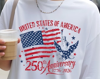 Comfort Colors® 250th Anniversary USA Shirt, Patriotic Eagle American Flag Tee, 1776-2026 Independence Day T-Shirt