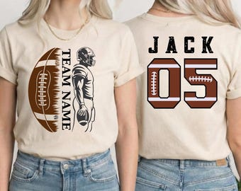 Personalized Football Team T-Shirt | Custom Player Name Jersey Tee | Custom Name Number Shirt | American Football Gift