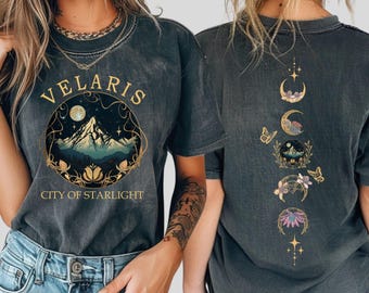 Velaris Butterfly Shirt, Celestial Moon Tee, City of Starlight Shirt, Fantasy Book Lover Gift, Cozy Mystic Butterfly Shirt