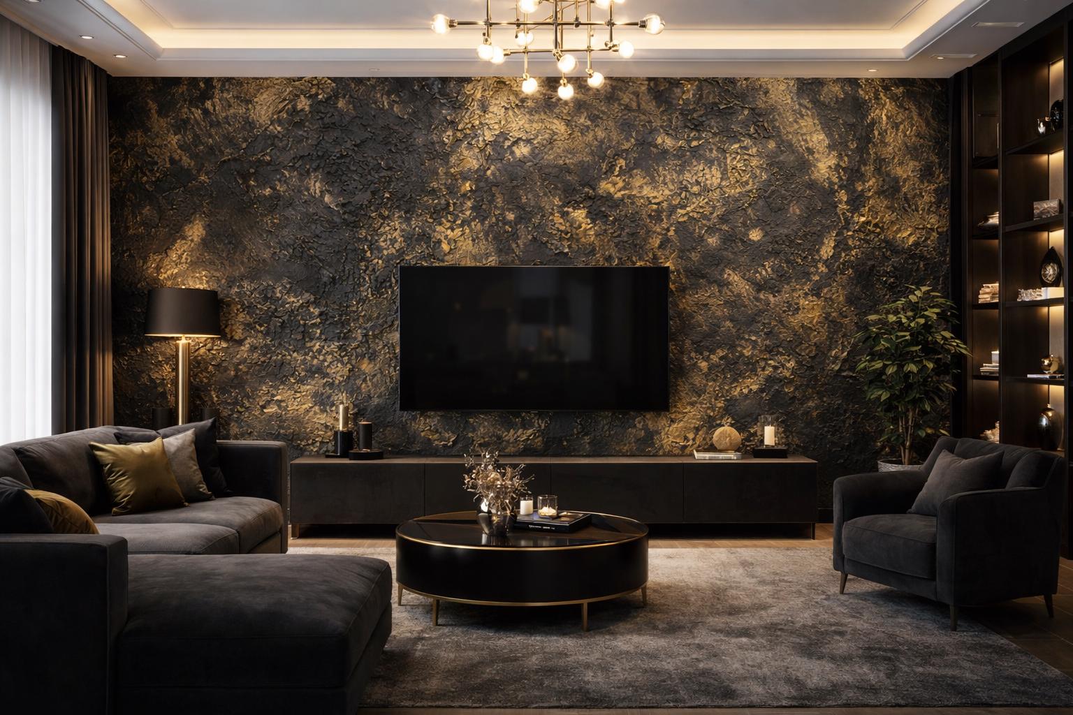 Black Gold Texture Wall Mural | Luxury Textured Wallpaper | Modern ...