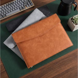 Buffalo Leather Padfolio, Zipper Leather Portfolio for Men Women, A4 Notepad Holder, iPad Case, Business Portfolio Organizer, Corporate Gift
