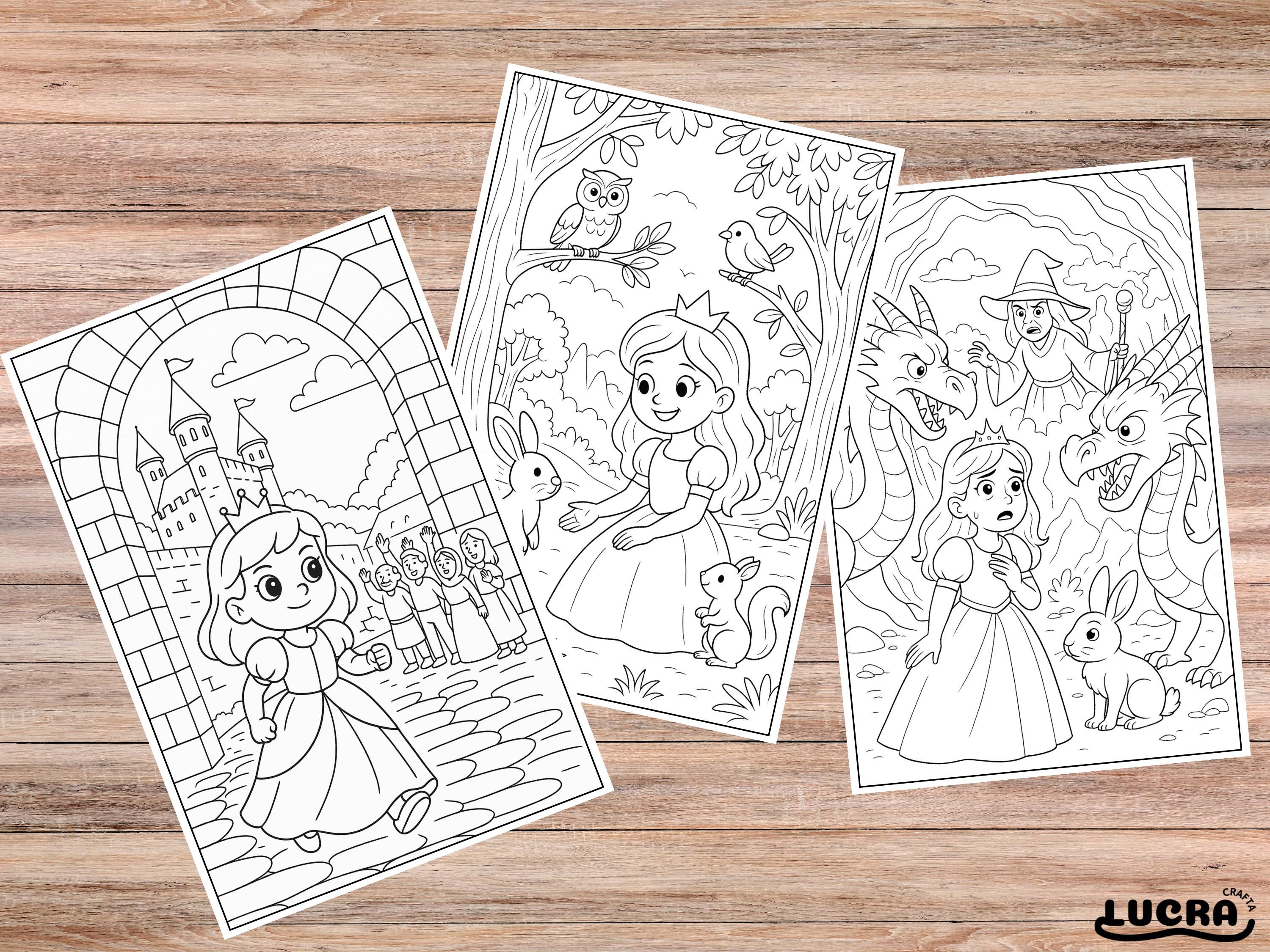 Coloring Book, Kids Coloring Pages With Short Story, Creative Reading ...