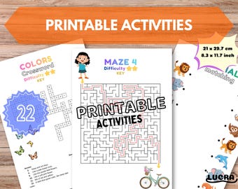 Kids Activity Pack, Word Search, Mazes and Printable Games(PDF)