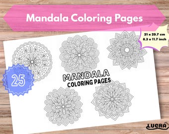 Mandala Coloring Book, Adult Coloring Pages, Relaxing, Mindfulness, Stress Relief