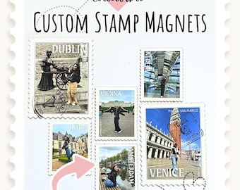 Custom Travel Gifts Photo Magnets Personalized Stamp Kitchen Decor Gift  *MIX*
