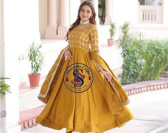 sachin and babi light blue dress Mustard Yellow Embroidered Pant Style Suit – FALAKENOOR main image 0