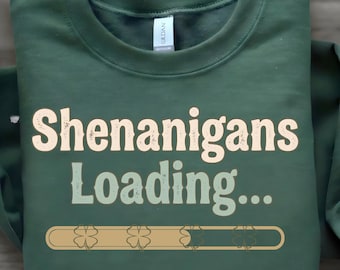 St. Patricks Day Shirt PNG Shenanigans, Retro St. Pattys Day T-Shirt Sublimationsdesign 2026, trendiges irisches Zitat DTF Printable Transfer