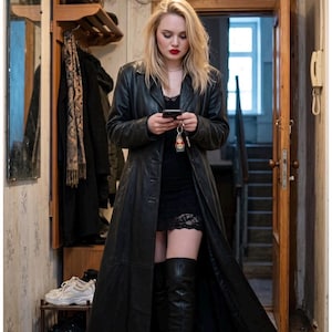ジャケット・アウター real leather maxi long coat Maxi Real Leather Coat - Etsy