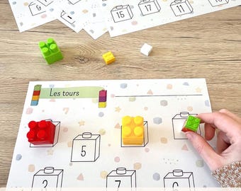 Counting from 1 to 20 – Montessori Math Game | Preschool Number Activity | Educational Game for Children | Counting Game 1-20 | Preschool Printable