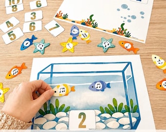 Printable Musical Aquarium Rhythm Game | Children's Music Education Activity | Printable Solfège Game | Music Rhythm Game for the Classroom