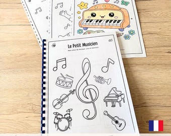 Children's Music Activity Book (PDF) – 34 pages of fun musical activities – learning notes & rhythms – beginner music theory – music coloring