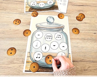 Music Rhythm Matching Game for Kids | Montessori Music Activity | Note Values Learning Game | Homeschool Music Tool | Printable Music Game