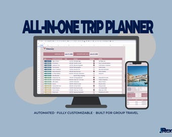 All-in-One Trip Planner for Google Sheets | Travel Itinerary, Expenses, Packing List