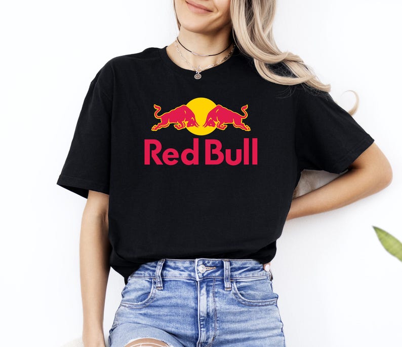 Red Bull Logo Shirt, Energy Drink Tee image 1