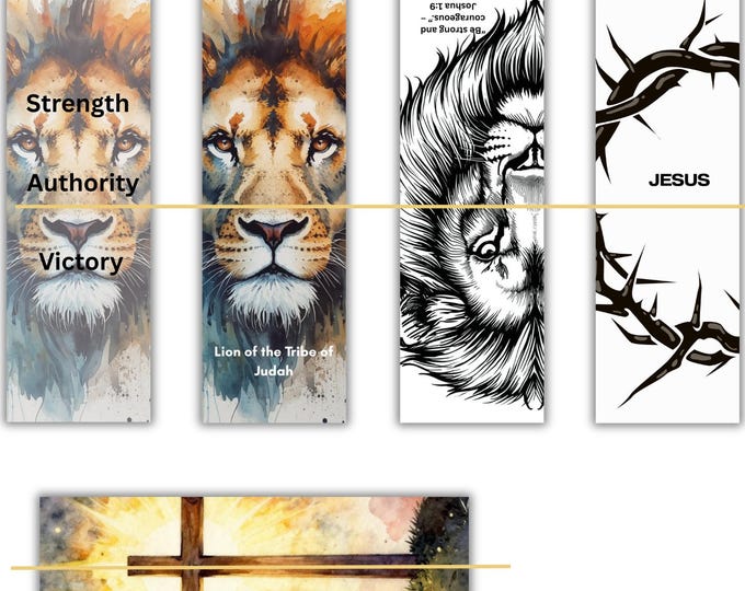 Lion of the Tribe of Judah Bookmark Set – Christian Inspirational Design
