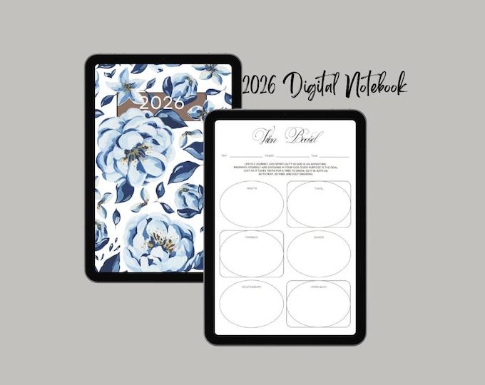 Digital Notebook,2026 Notebook, Vision Board, Calendar, Spiritual growth
