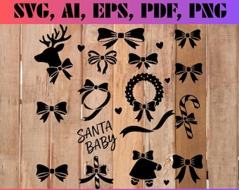 Christmas SVG Bundle, Festive Designs (Digital Download)