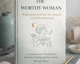 Geführtes Selbstfürsorge-Journal für Frauen, Nervensystem zurücksetzen, Arbeitsbuch für psychische Gesundheit, Burnout-Genesung, 8 Fragen, um ohne Schuldgefühle zu leben, PDF