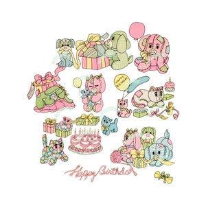 Birthday Sweeties, Digital download, Printable, Vintage Digital download, Vintage greeting card, Cards, Scrapbooking, Vintage collage sheet