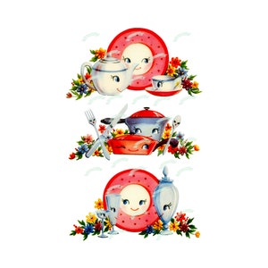 Adorables petits plats, téléchargement numérique vintage, animaux, carte de voeux vintage, imprimable, cartes, scrapbooking, feuille de collage vintage