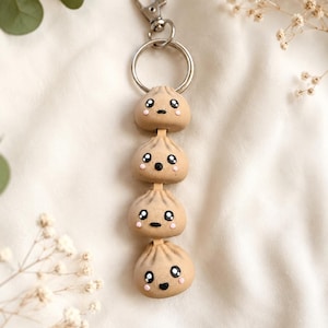 Dumpling Gang Schlüsselanhänger – Dumpling Schlüsselanhänger – Beweglicher Fidget Anhänger – Süßer Taschenanhänger