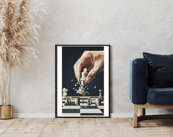 Schach Wand Kunst sofortiger Download druckbares Plakat wanddeko