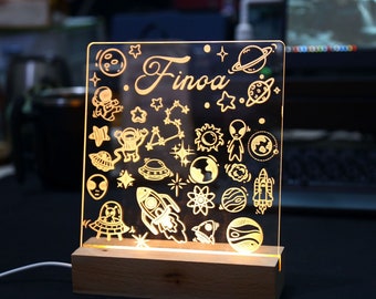 Custom Space Night Light: Personalized Nursery Decor