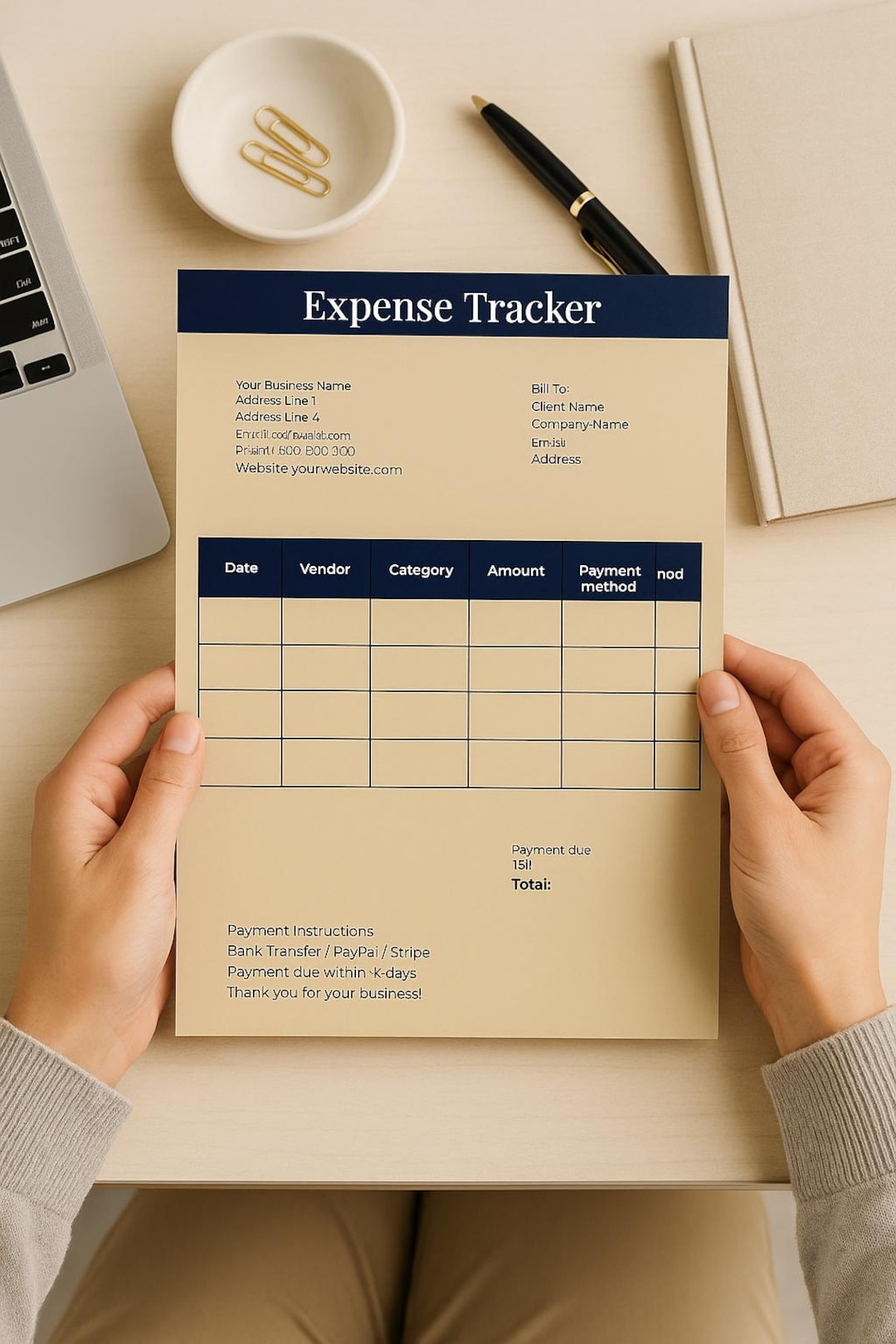 Printable Expense Tracker Template | Small Business Finance (digital ...