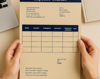 Printable Expense Tracker Template | Small Business Finance (Digital Download)