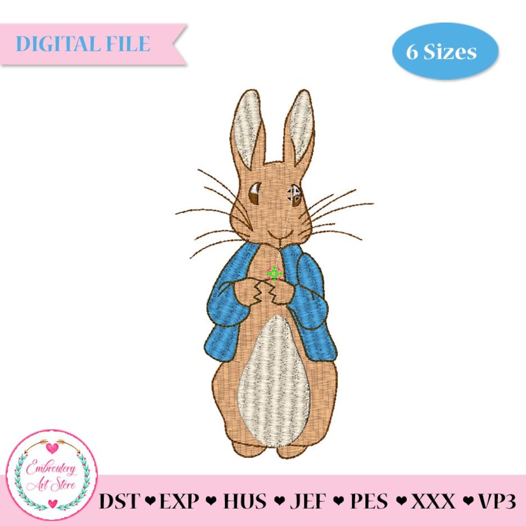 Peter Rabbit Machine Embroidery Design: 6 Sizes (digital Download) - Etsy