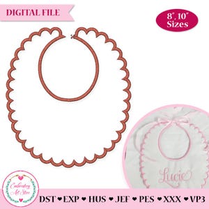 Applikation Baby Lätzchen Stickmuster: Bogenkante, 8", 10"Grösse(Digitale Datei)