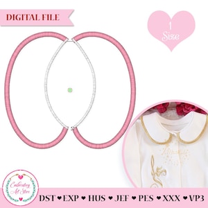 Maskinbroderidesign för babyhalsband: Applikationsmönster (nedladdning direkt)