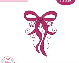 Bow Machine Embroidery Design: Mini Bow, 5 Sizes (Digital Download)