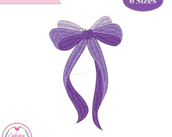 Bow Design Machine Embroidery Design: Mini Bow, 6 Sizes (Digital Download)