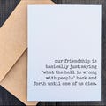What the Hell Is Wrong with People Back and Forth | Funny Friendship Card | Sarcastic Card