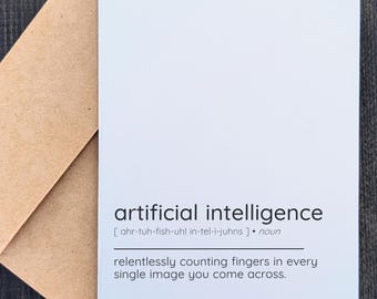 AI Relentlessly Checking Every Image for Extra Fingers | Funny Tech Card | Sarcastic Dictionary Card