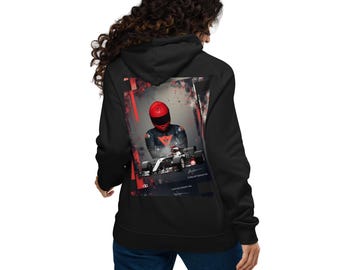Moletom raglan ecológico unissex para amantes de carros F1