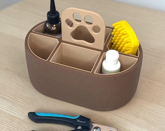 Organizzatore per cani con design a impronta di zampa - Stazione per cani per riporre accessori e prodotti per la toelettatura, regalo per i proprietari di cani
