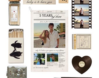 Newspaper Matchbox poster | Anniversary gift