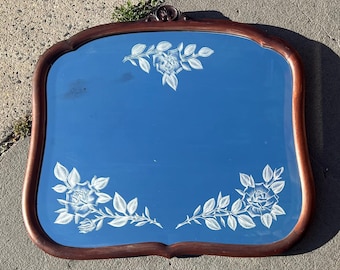 Local Pickup Only - Classic Roses Engraved Mirror