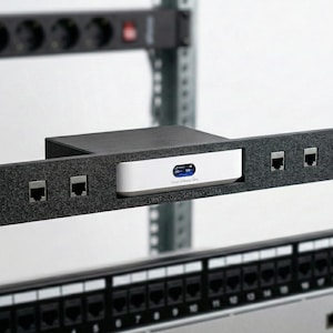 19" Rack Mount for Ubiquiti Cloud Gateway Ultra (UCG-Ultra) | 1U Interface with Keystone Port | PETG | Matte Color