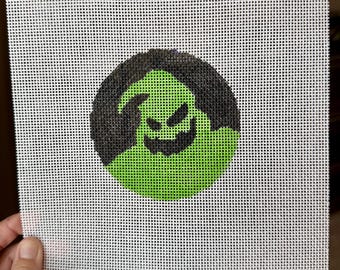 The oogie boogie Needlepoint Canvas | Hand Painted Halloween Canvas | nightmare before Christmas inspired Needlepoint | 13 Mesh Canvas