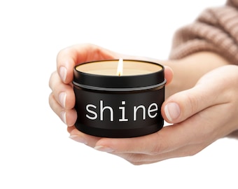 Mini Candle -SHINE word Candle - Mindful Candle Mantra