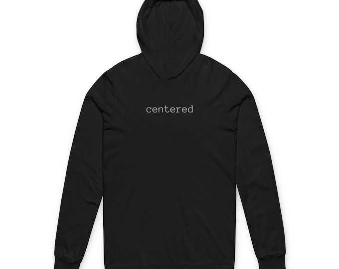 CENTERED mantra minimal text hoodie with word