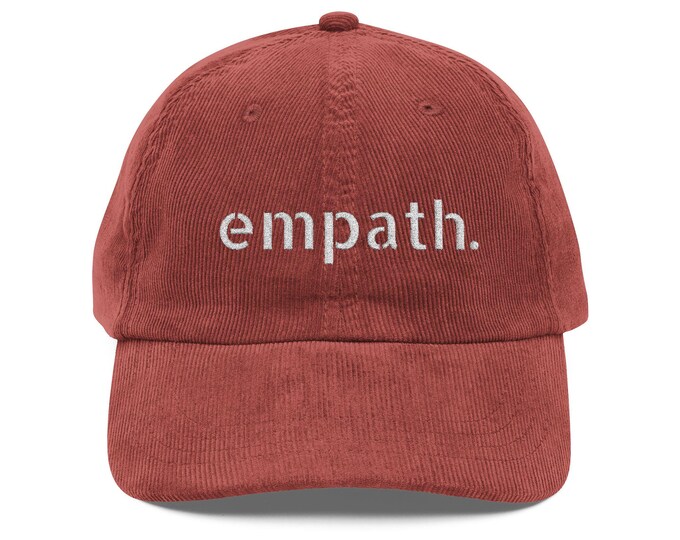 Empath Corduroy Cap | Embroidered Vintage Baseball Hat Mental Health Statement